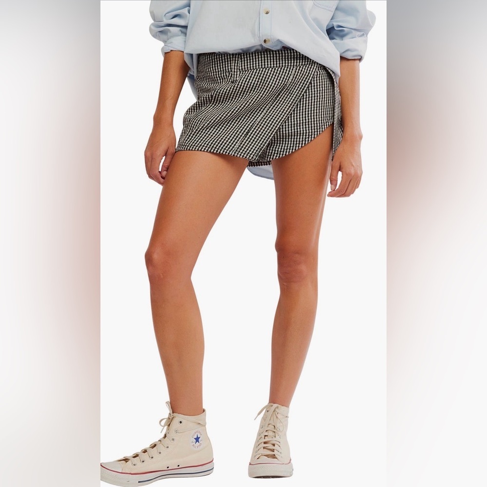 Free People Georgie Gingham Micro Skort